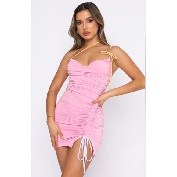 White Fox Boutique RECKLESS HEART MINI‎ DRESS Size Medium Pink - Picture 1 of 10